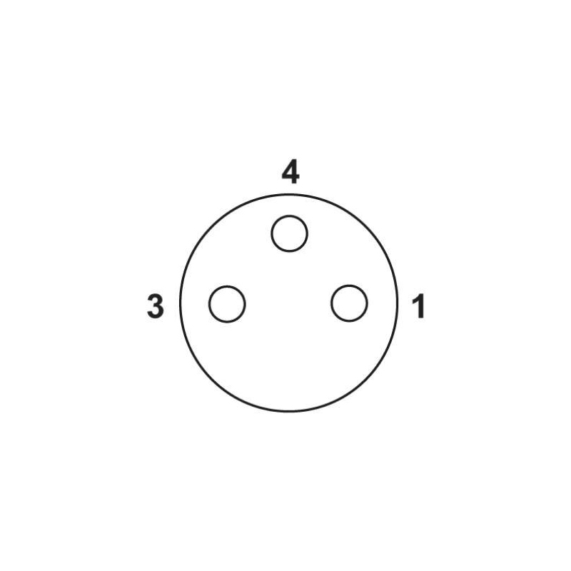 M8 3pin A code female moldable connector, unshielded